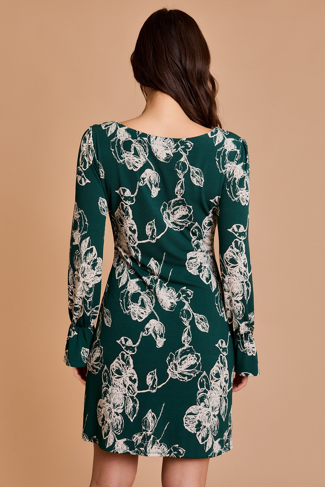 RUFFLE SLEEVE MINI DRESS