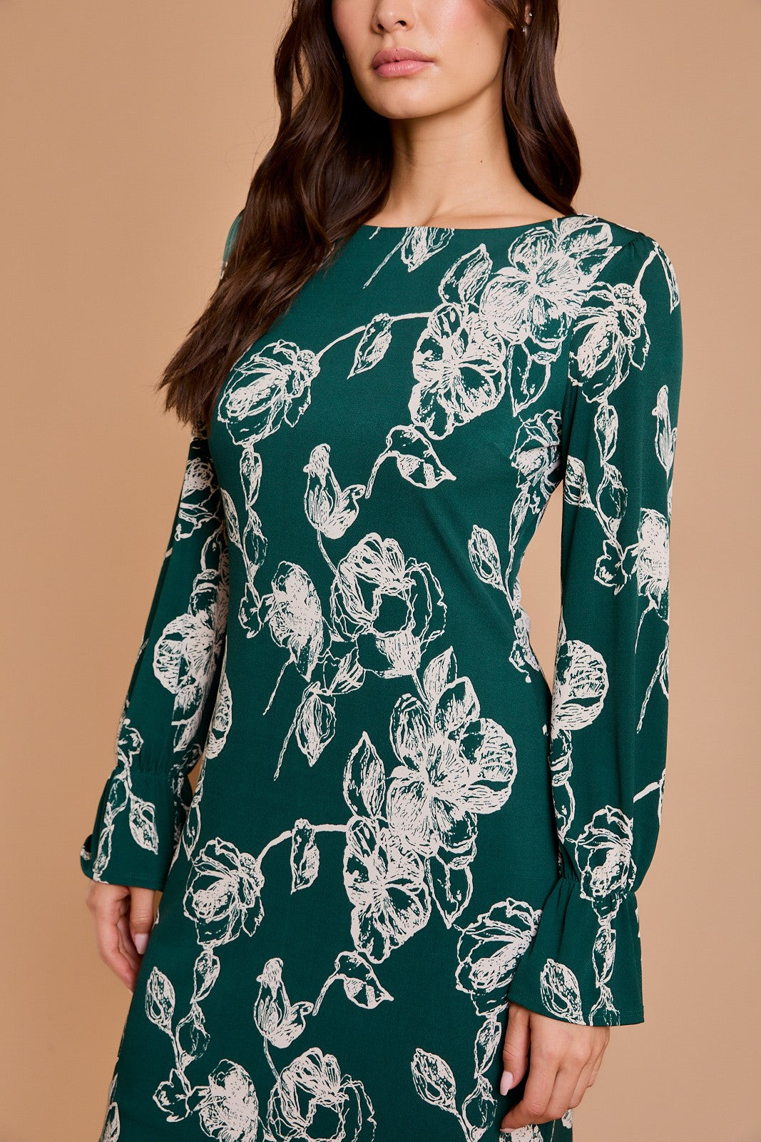 RUFFLE SLEEVE MINI DRESS