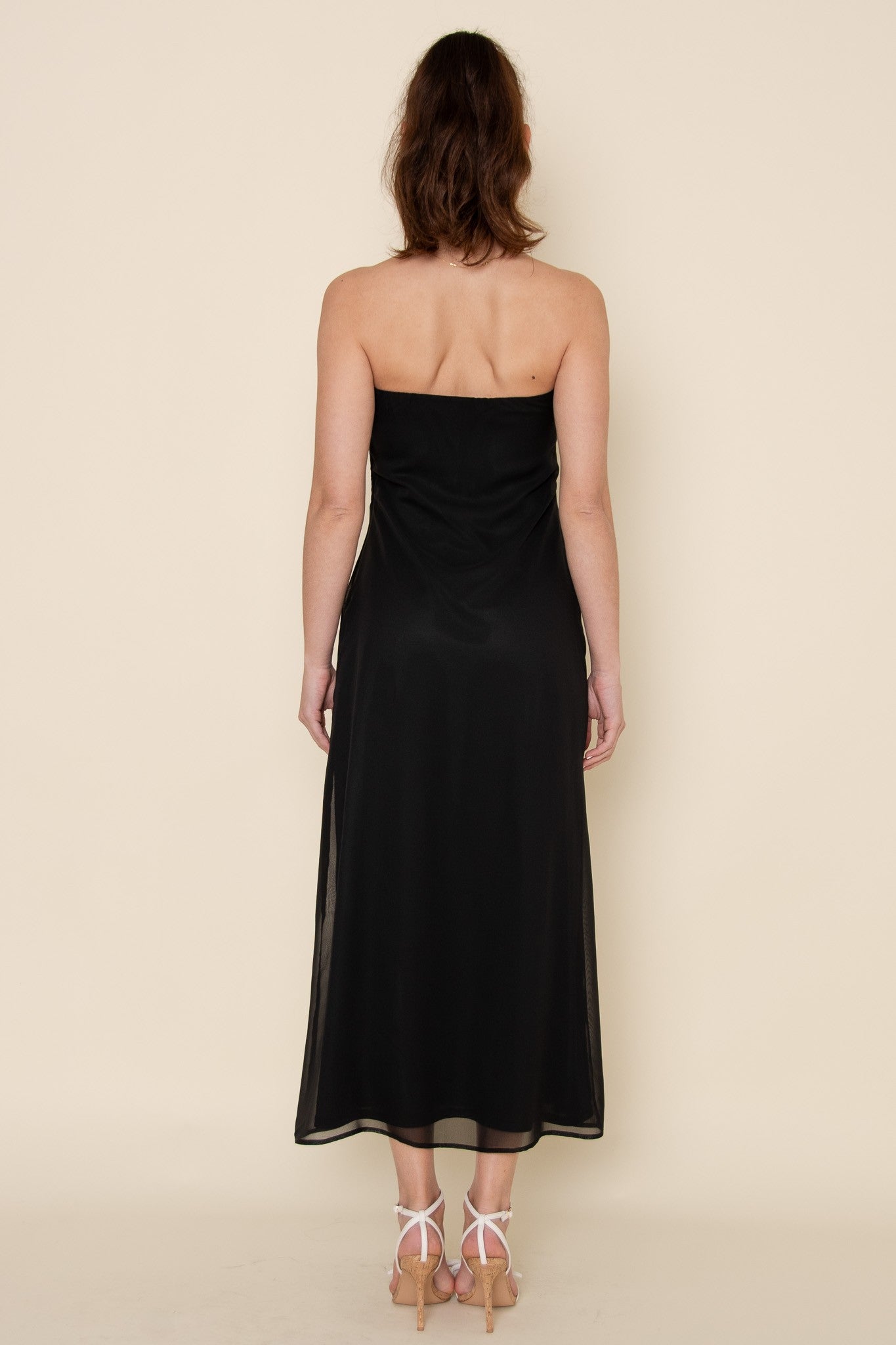 STRAPLESS EMBROIDERED DRESS