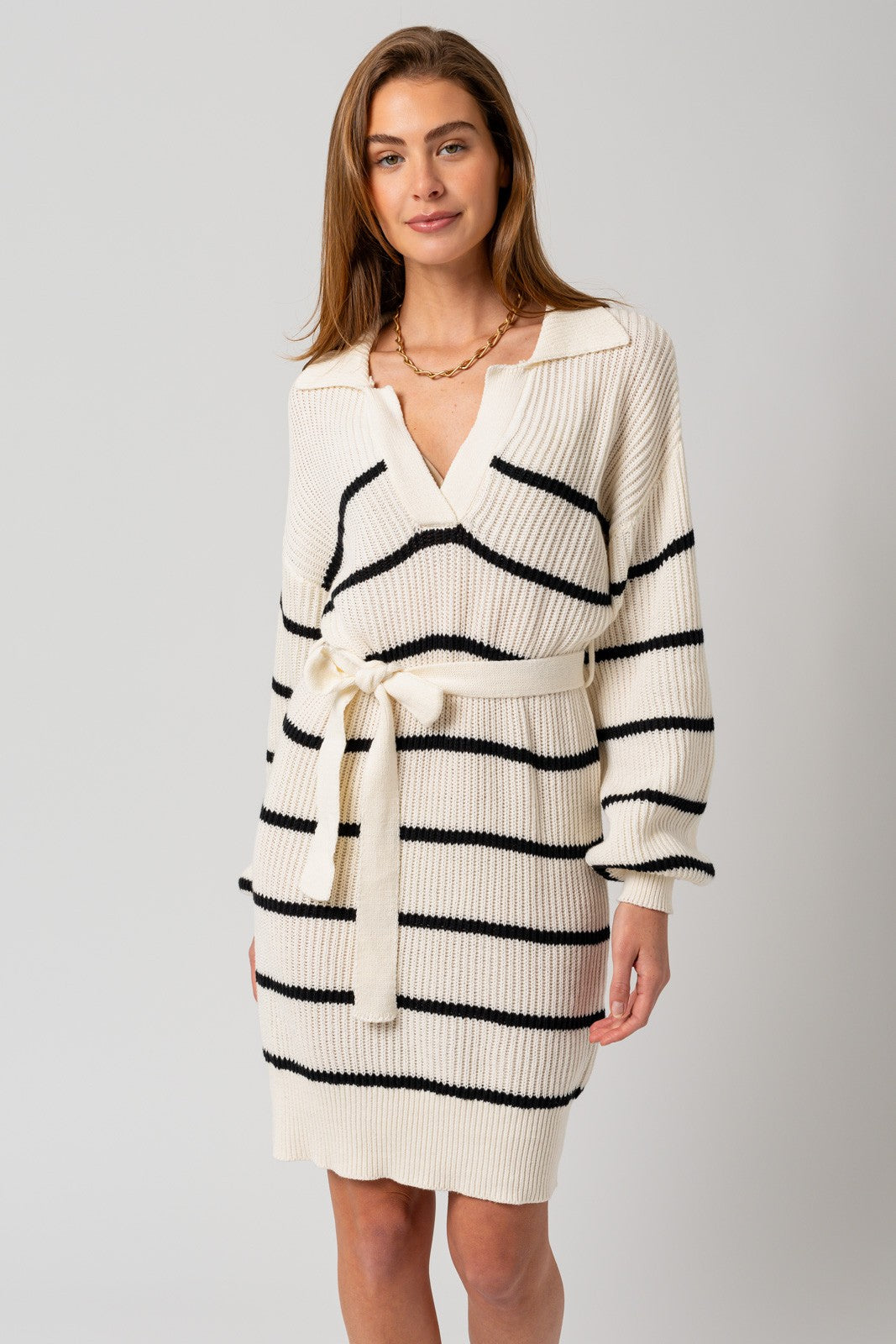 STRIPE SWEATER DRESS