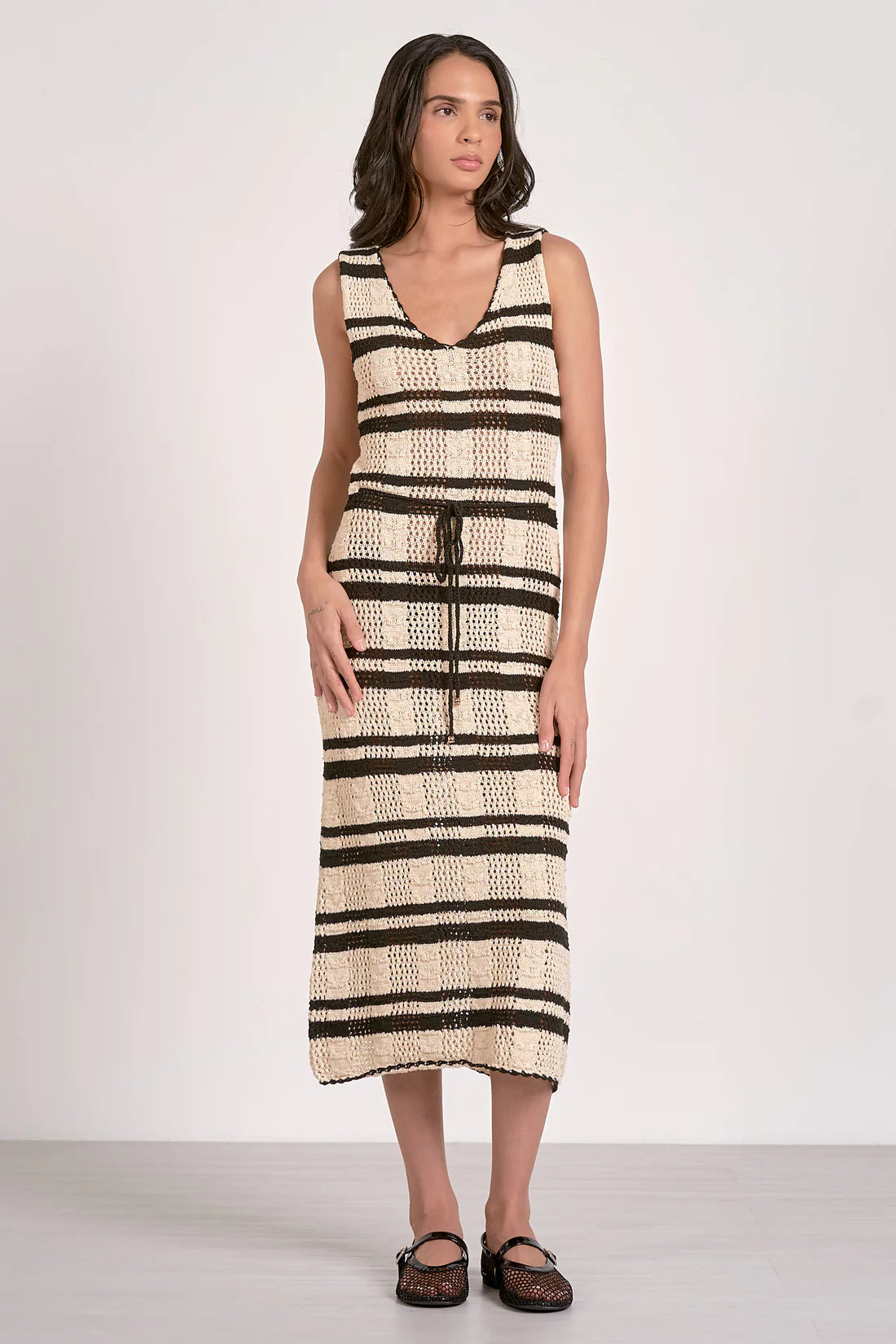 STRIPED CROCHET DRESS