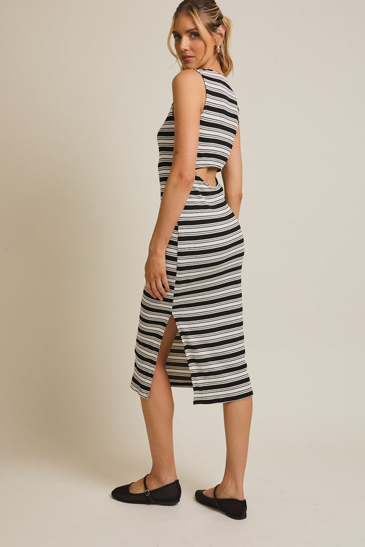 CUT OUT STRIPE DRESS
