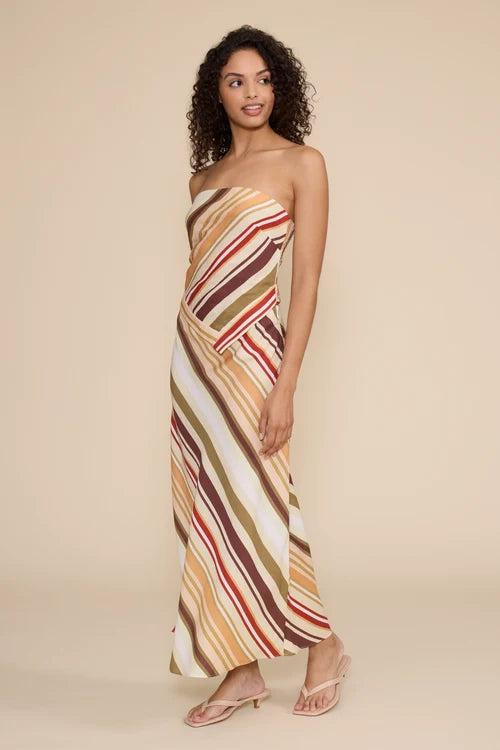 STRIPE MIDI SKIRT