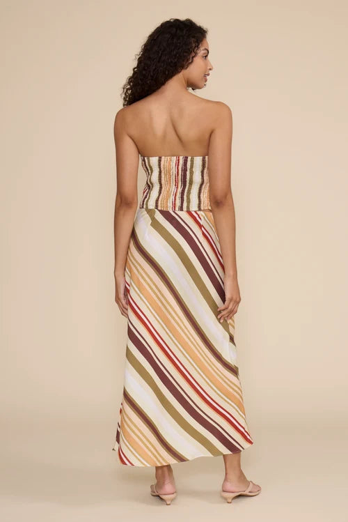 STRIPE MIDI SKIRT