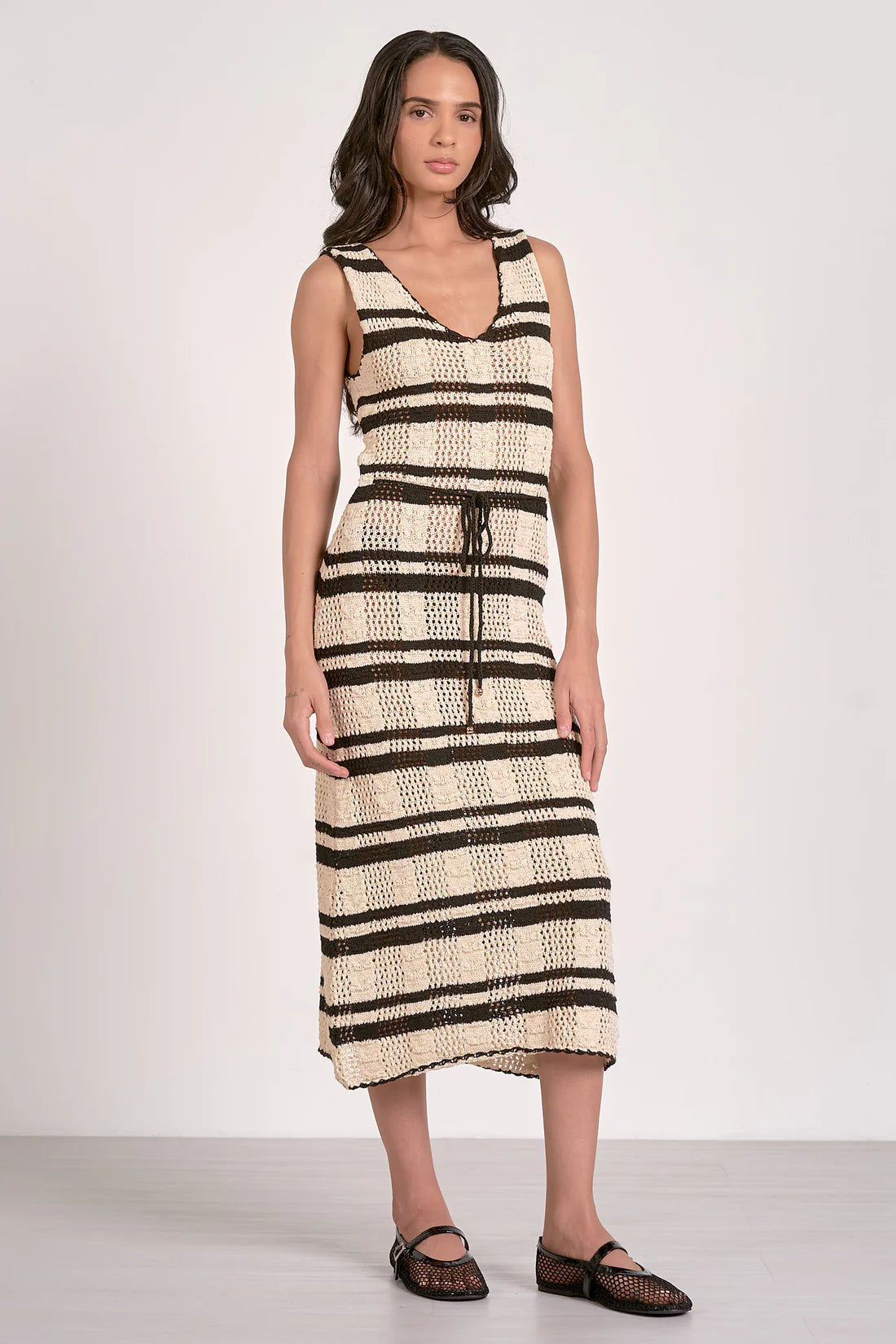 STRIPED CROCHET DRESS