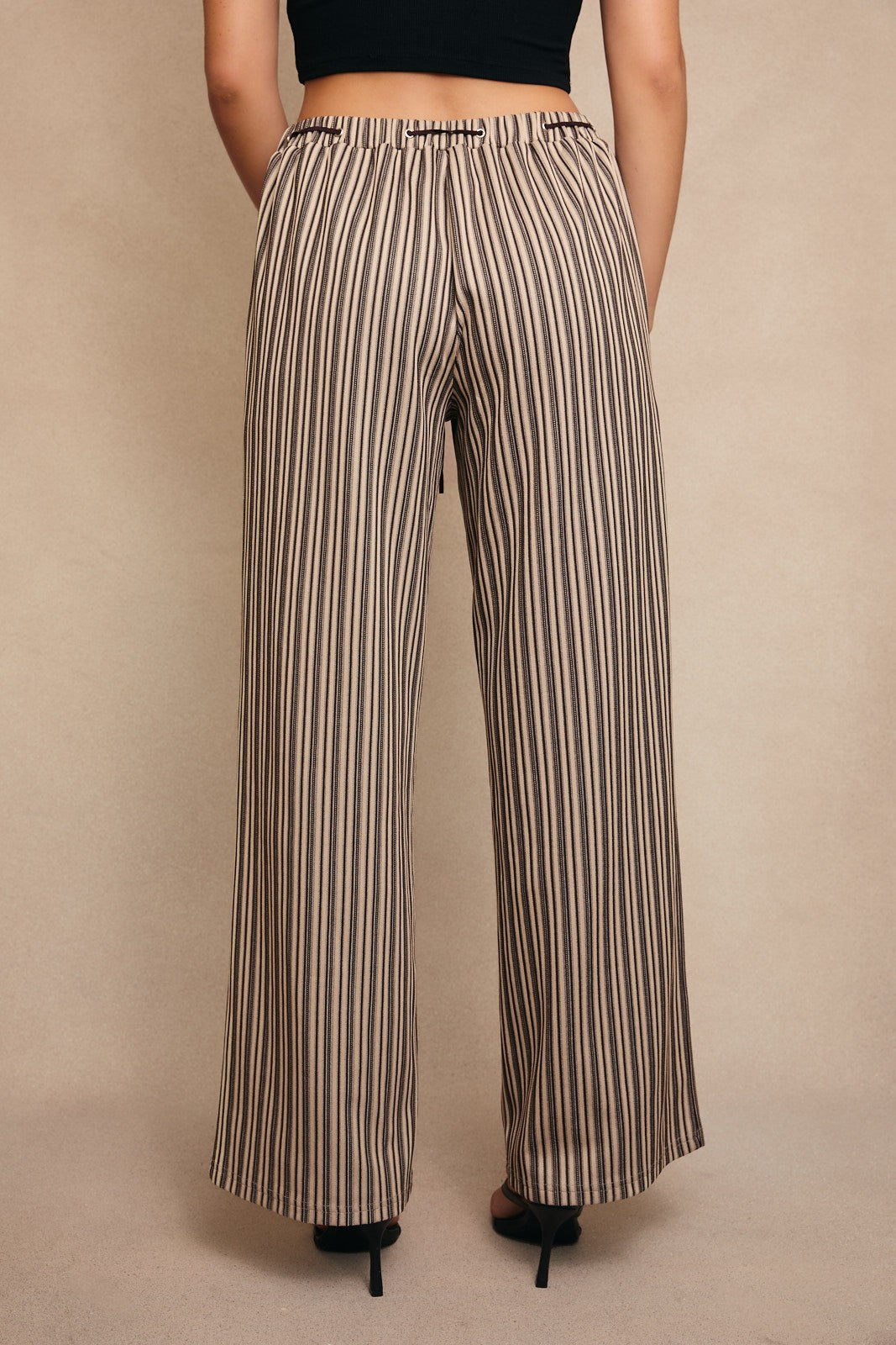 STRIPED WIDE LEG PANTS