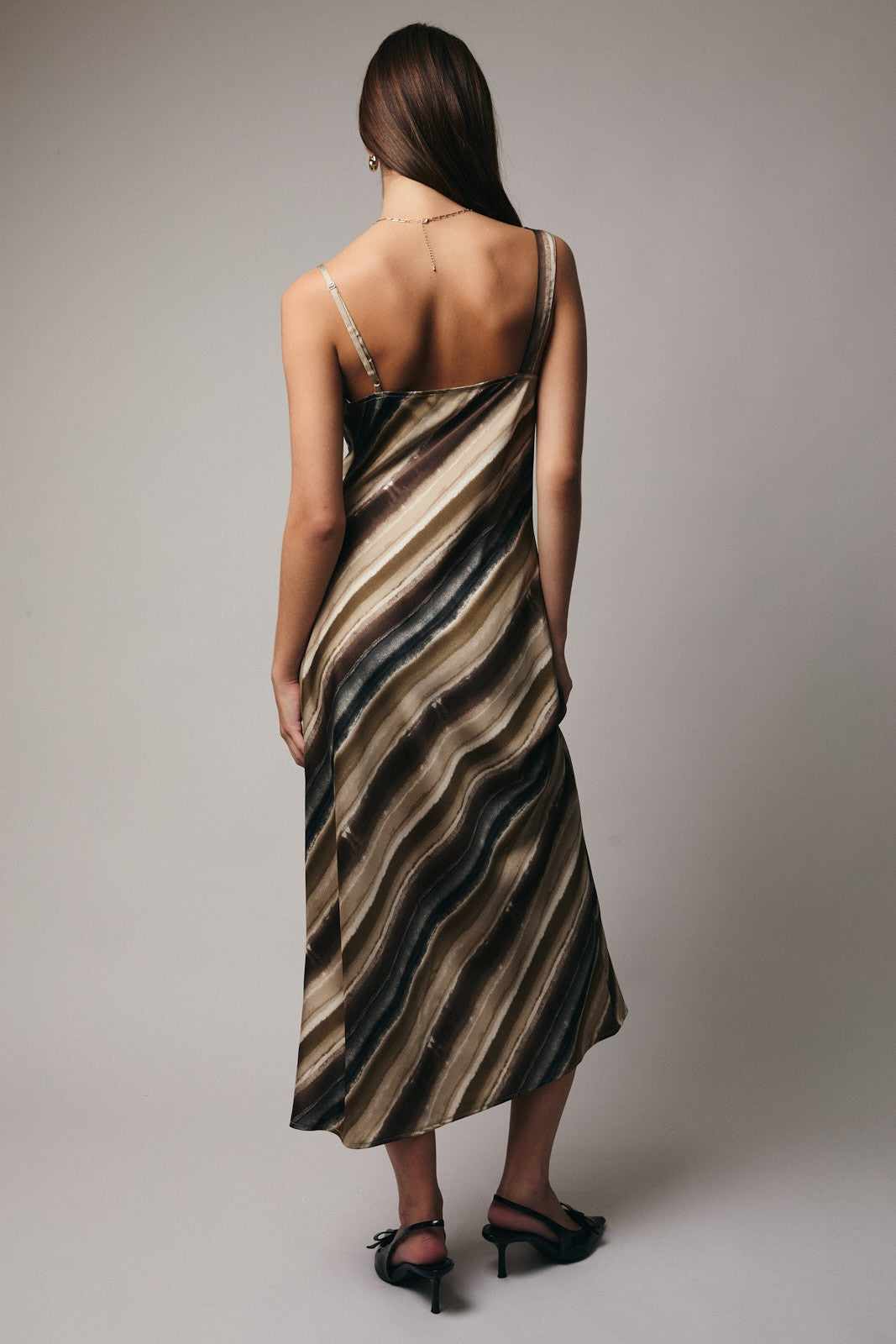 PRINTED COWL NECK DRESS