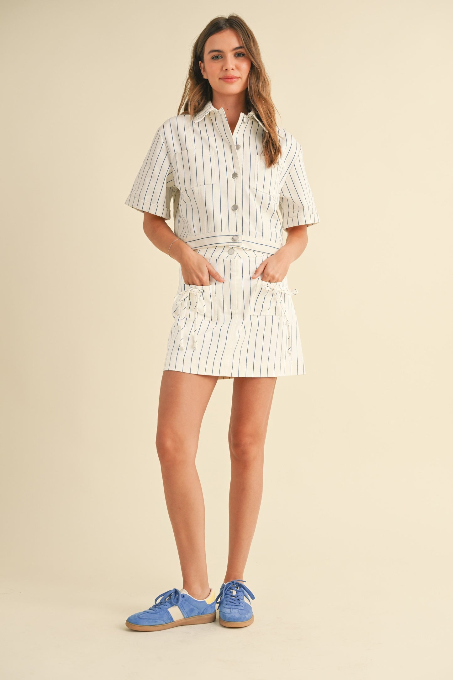 STRIPE DENIM SKIRT