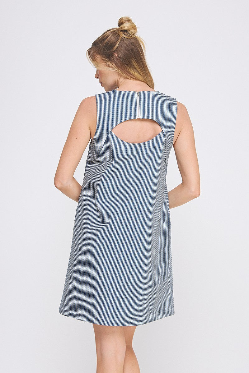 STRIPED A-LINE DRESS