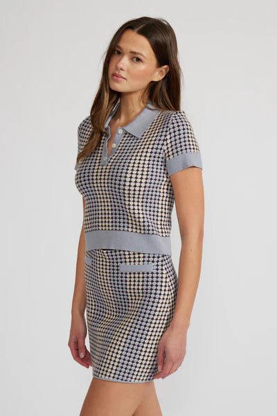 PATTERNED POLO SWEATER