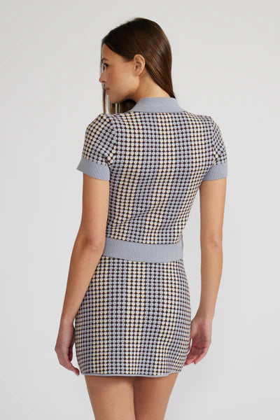 PATTERNED POLO SWEATER