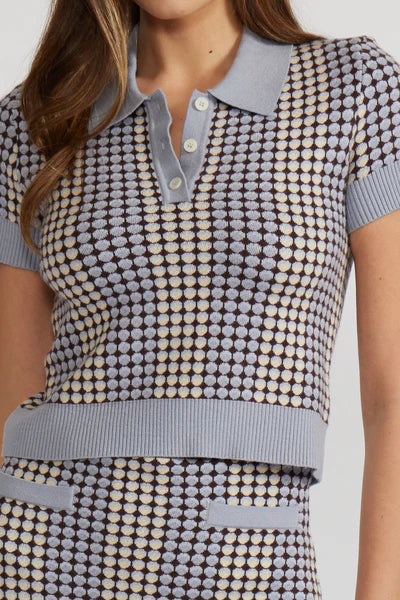 PATTERNED POLO SWEATER