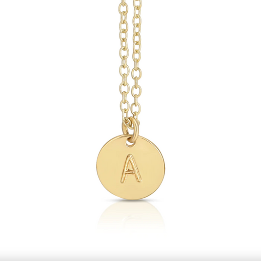 LETTER DISC NECKLACE