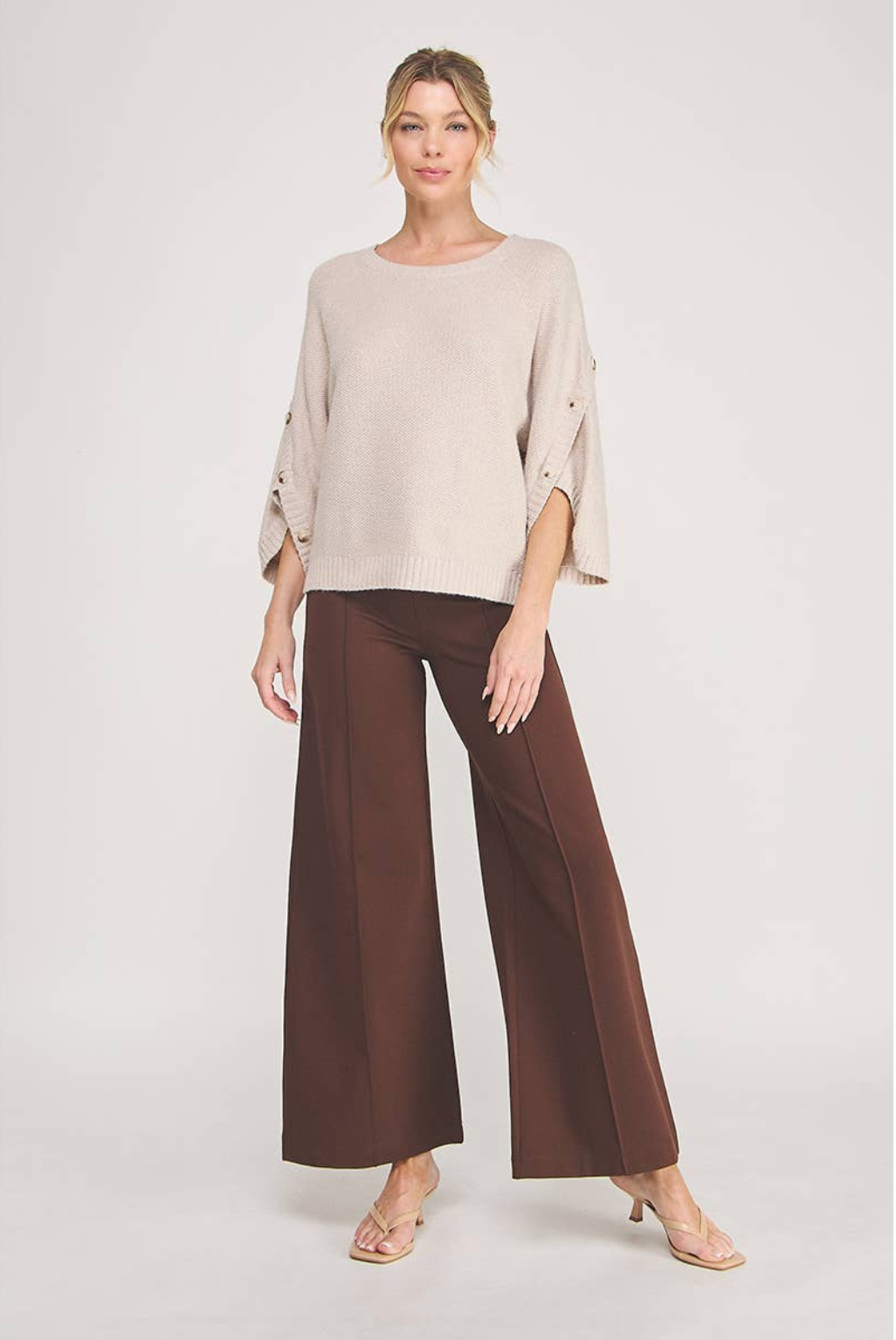 WIDE LEG PONTE PANT