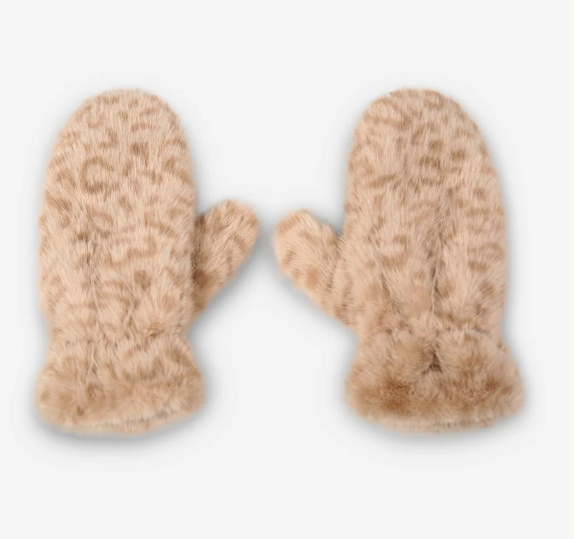 LEOPARD FAUX FUR MITTEN
