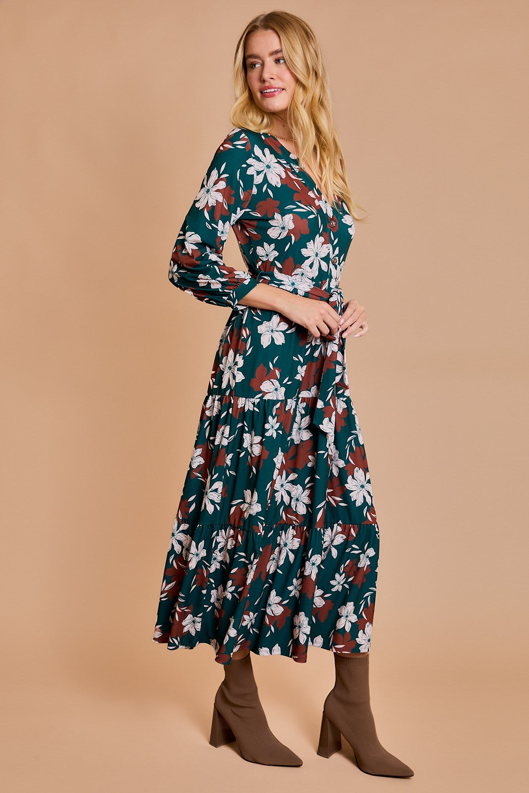 BELT TIE MAXI DRESS