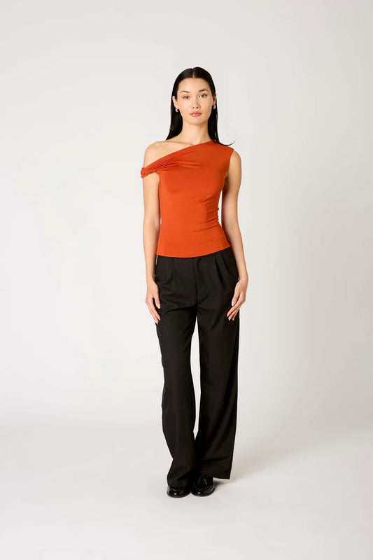 ASYMMETRIC OFF SHOULDER TOP