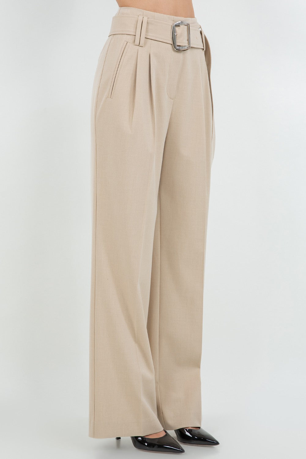 STRAIGHT LEG BELTED TROUSER