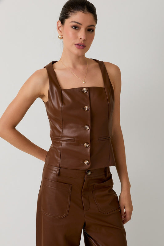 FAUX LEATHER VEST