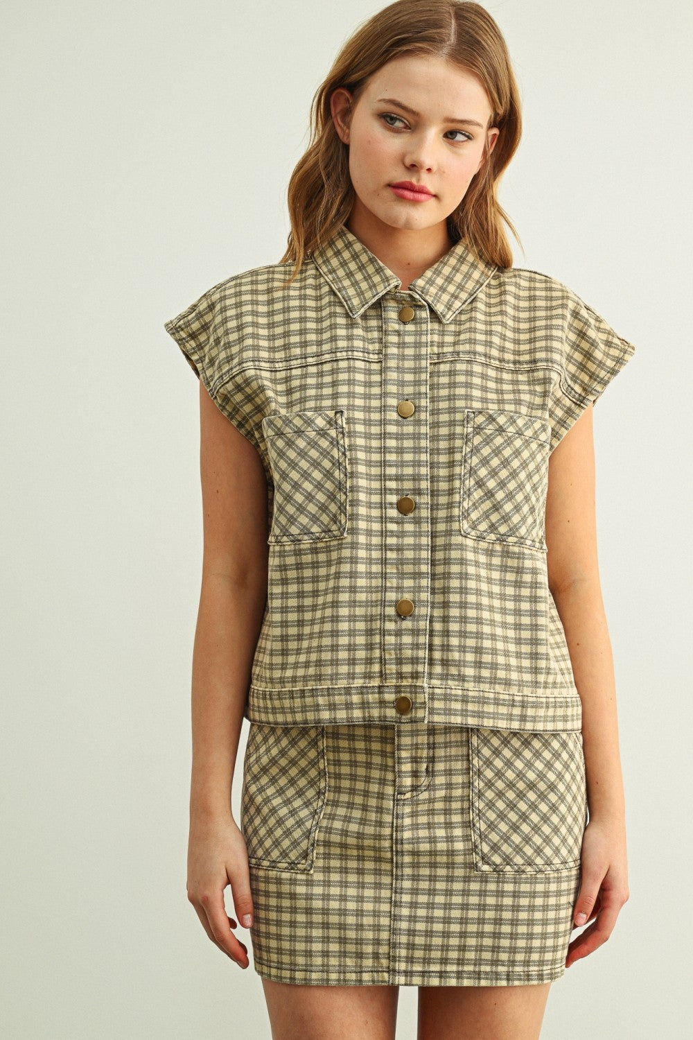 CHECKER PATTERN MINI SKIRT