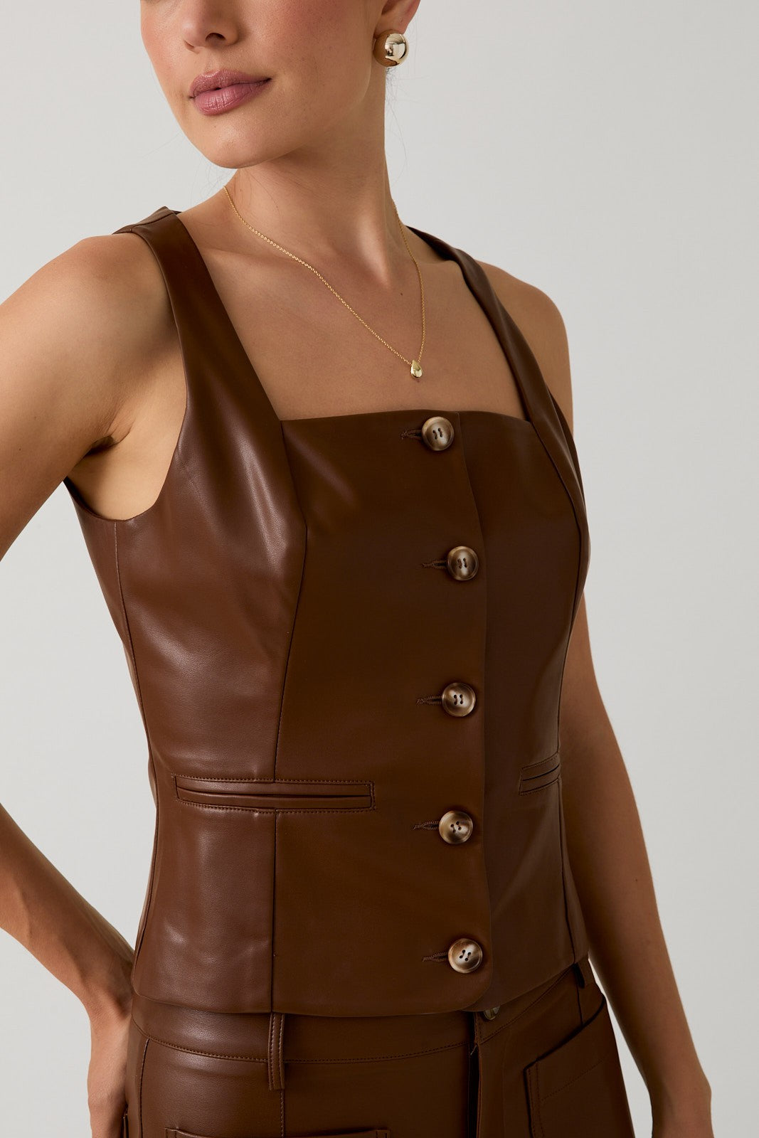 FAUX LEATHER VEST