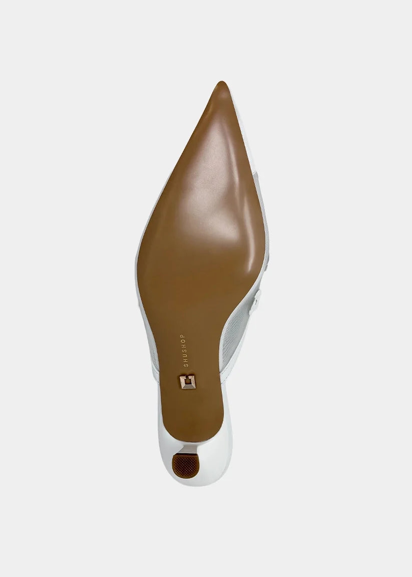 FLORAL DETAIL KITTEN HEEL