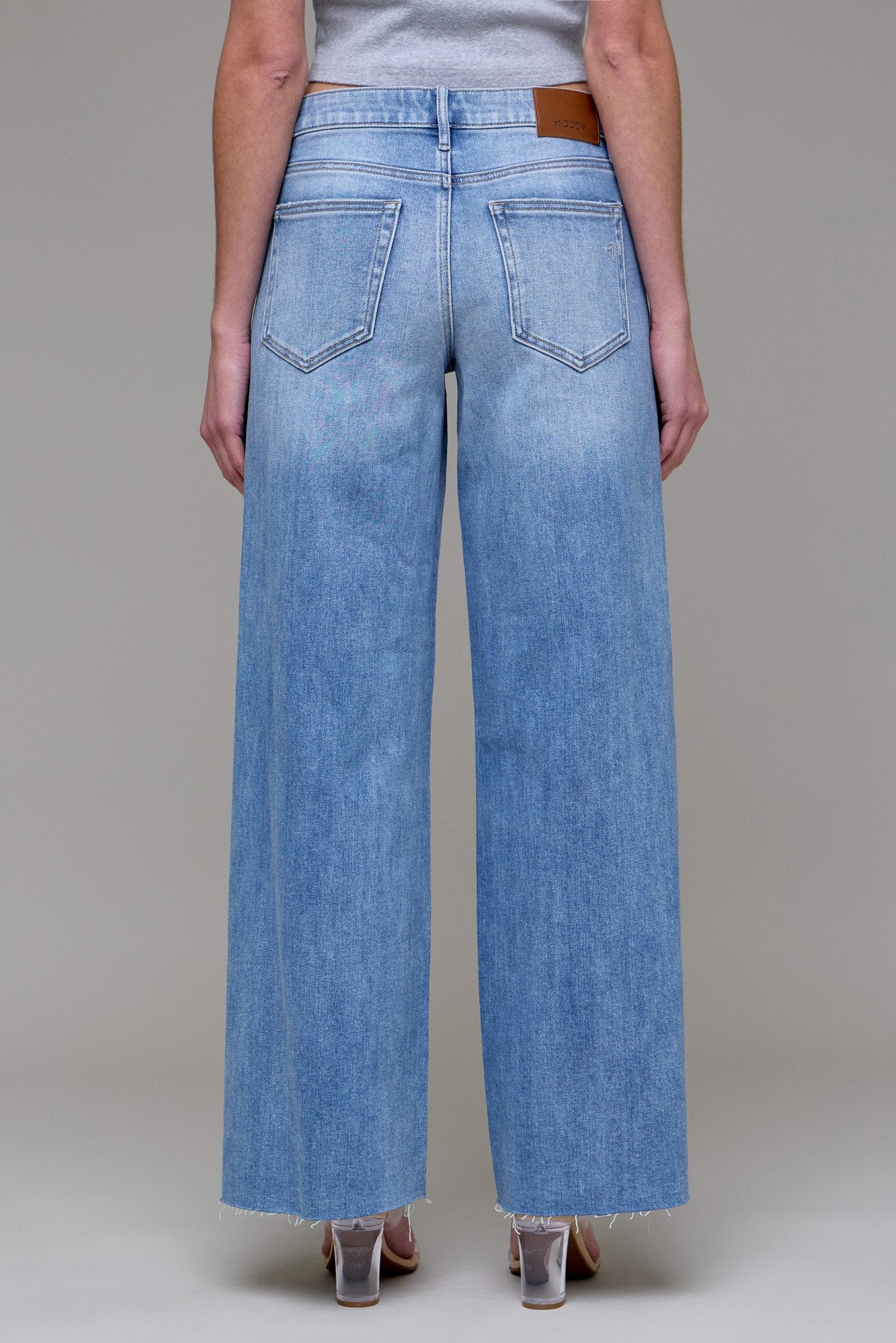 MIDRISE WIDE LEG SEAM DETAIL JEANS