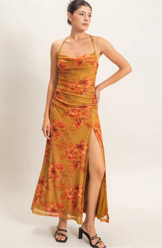 FLORAL PRINT STRAPPY DRESS