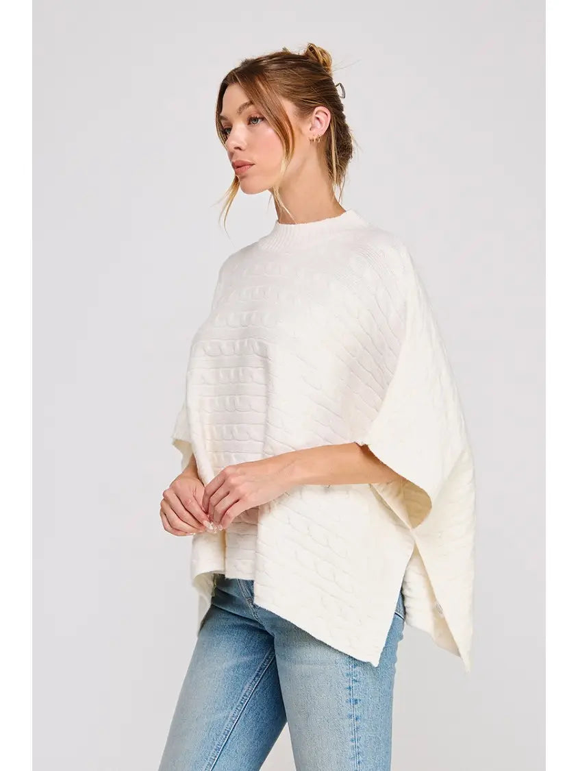 MOCK NECK PONCHO