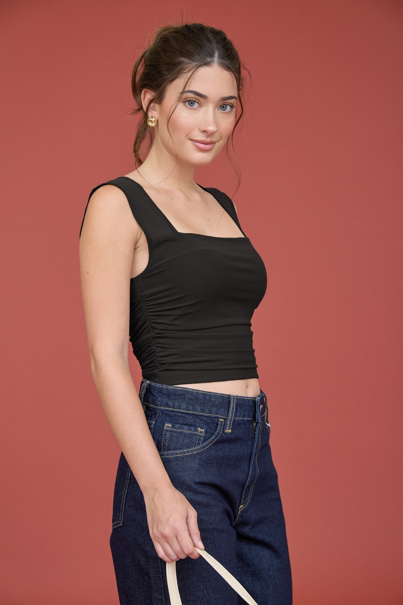 MESH SQUARE NECK TANK