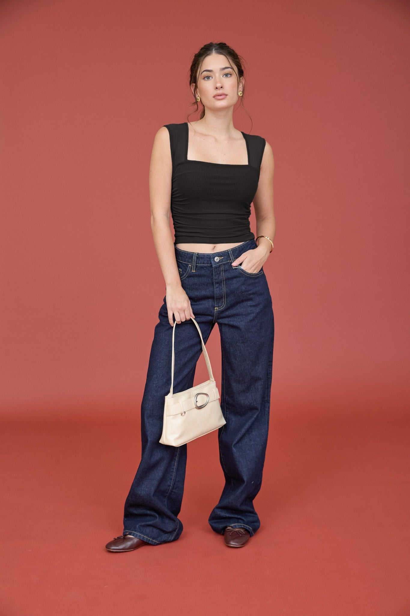 MESH SQUARE NECK TANK