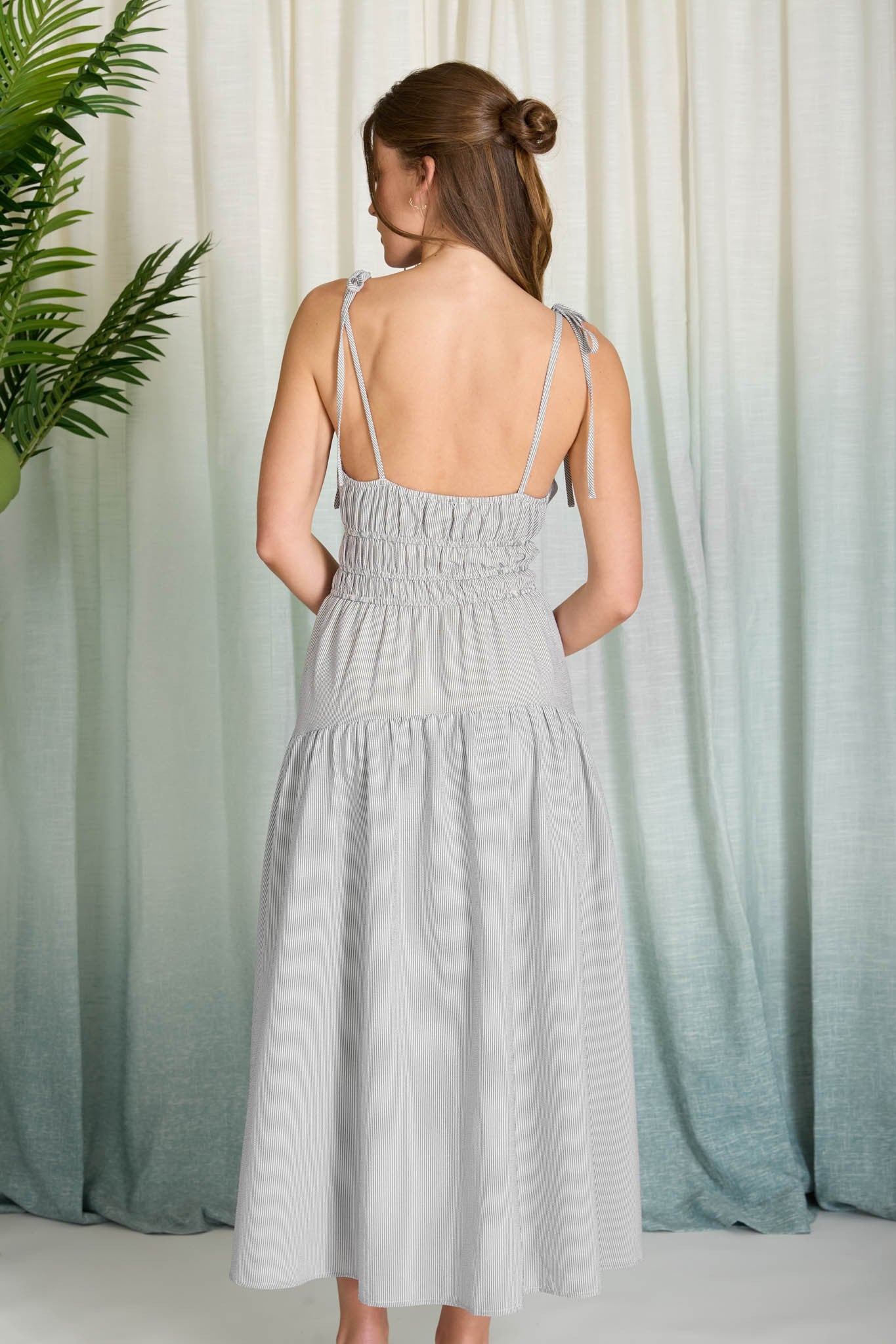 SPAGHETTI STRAP STRIPE DRESS