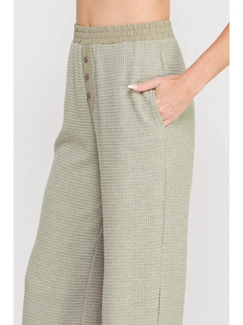 WAFFLE KNIT CONTRAST PANT