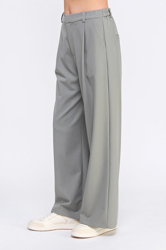 WIDE LEG ELASTIC TROUSER