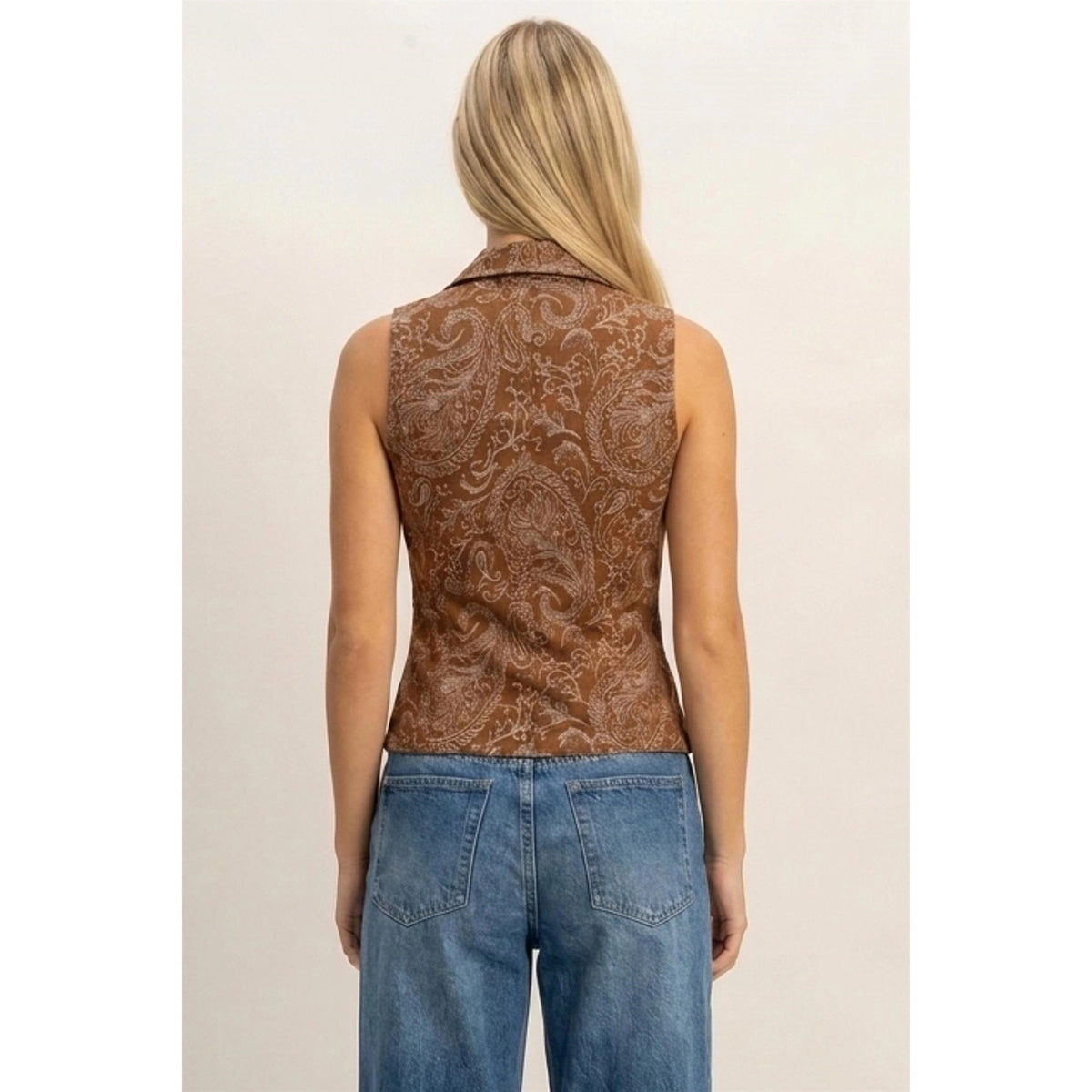 PAISLEY LACE UP VEST