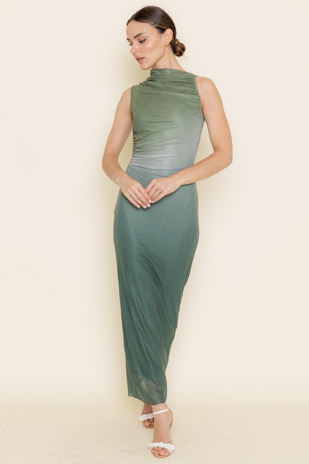 OMBRE MESH MAXI DRESS