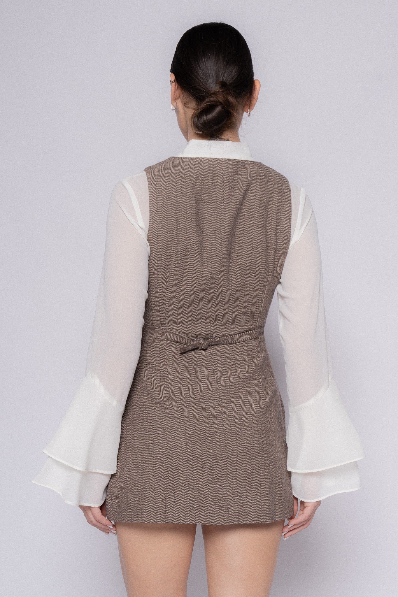 HERRINGBONE MINI DRESS