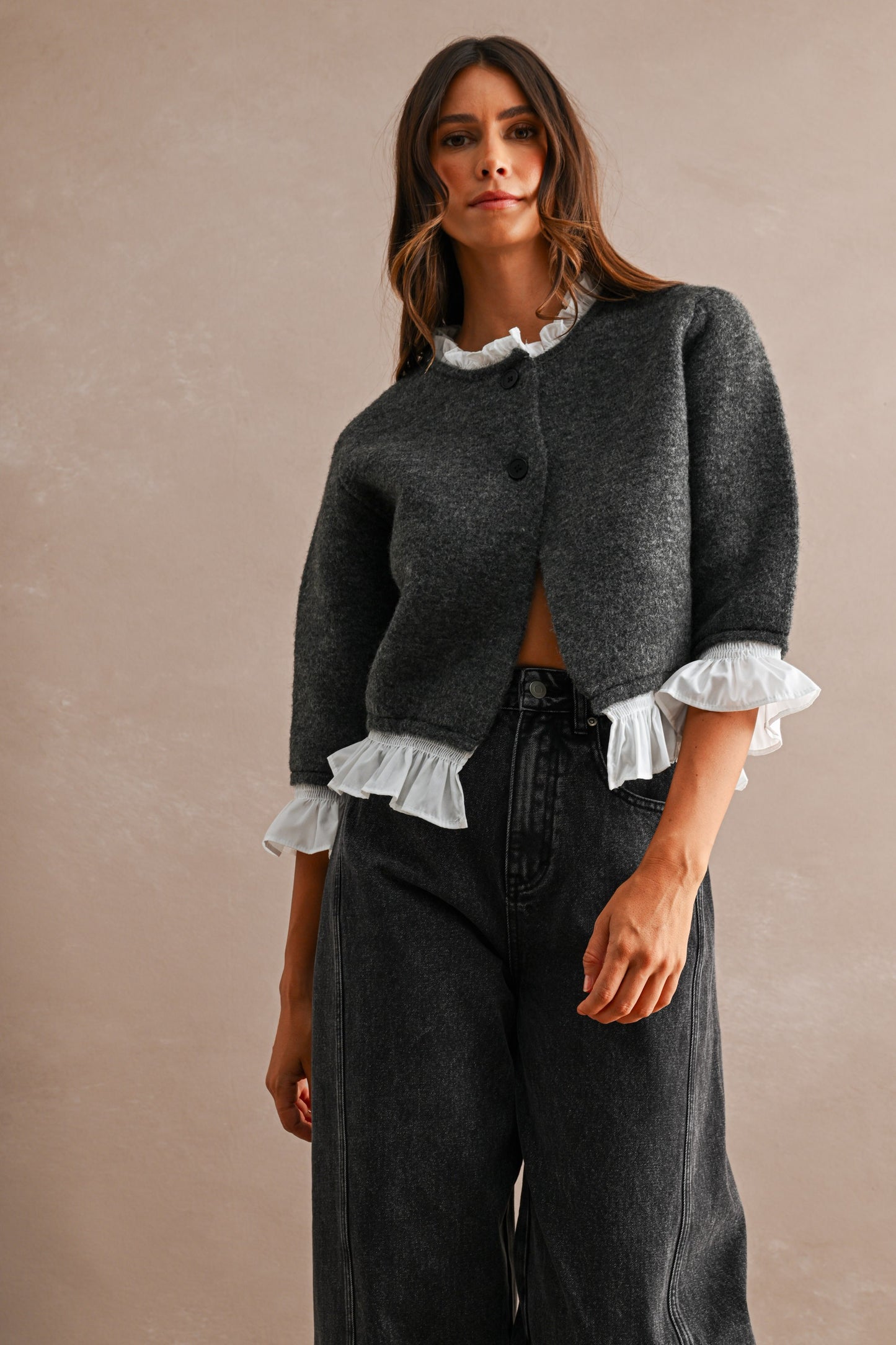 POPLIN KNIT CARDY