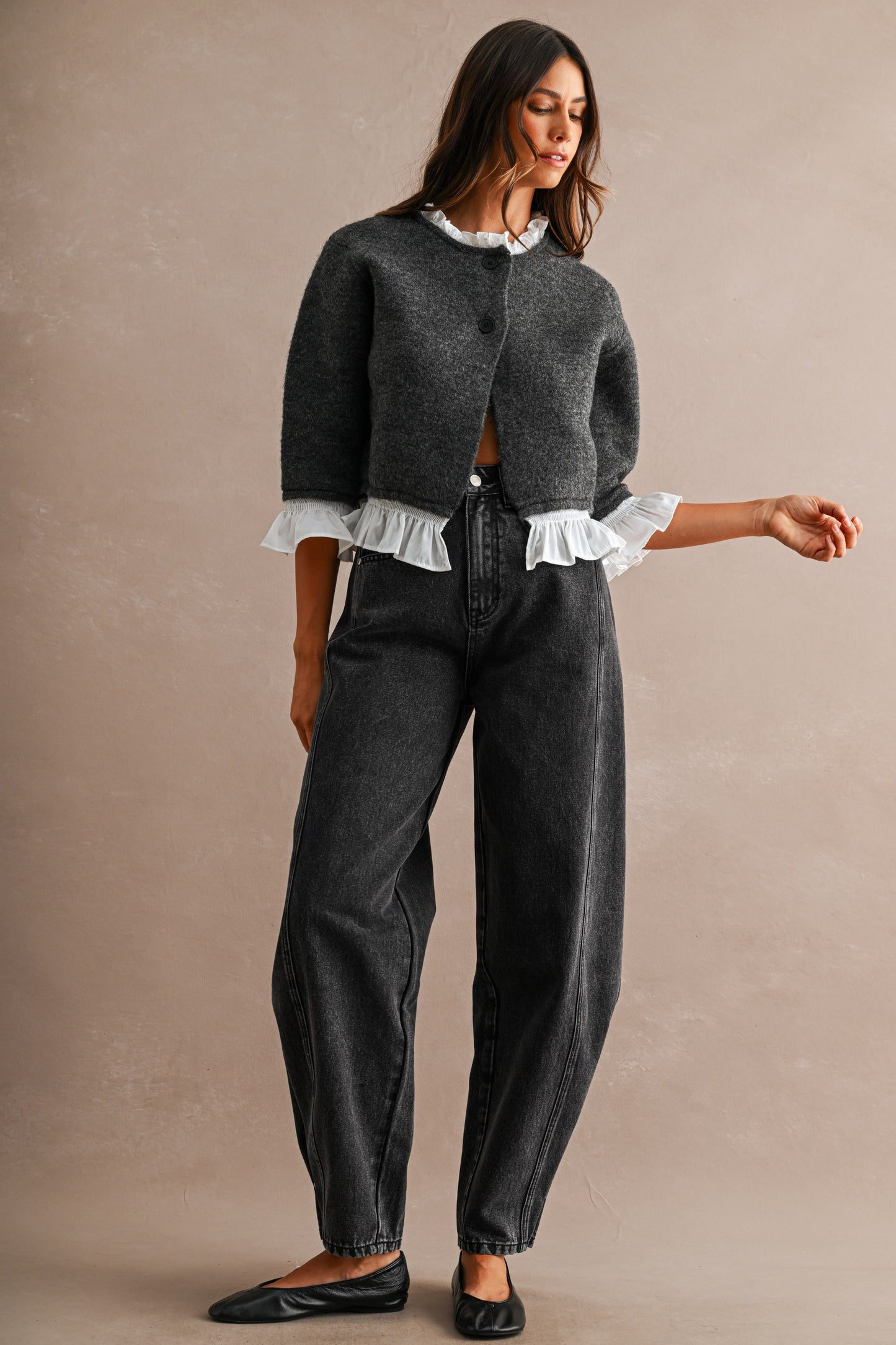 POPLIN KNIT CARDY