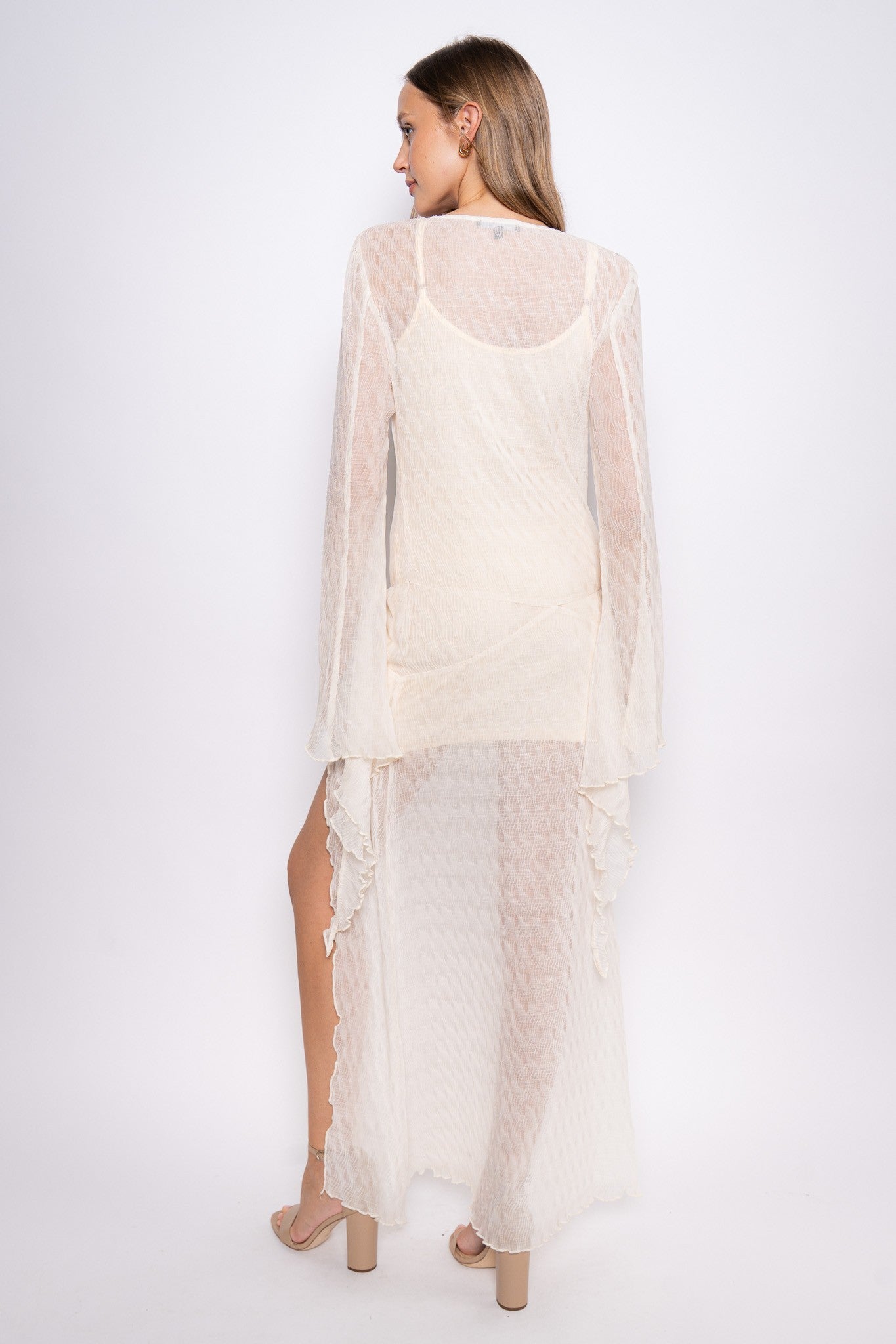 LONG SLEEVE SHEER MAXI DRESS