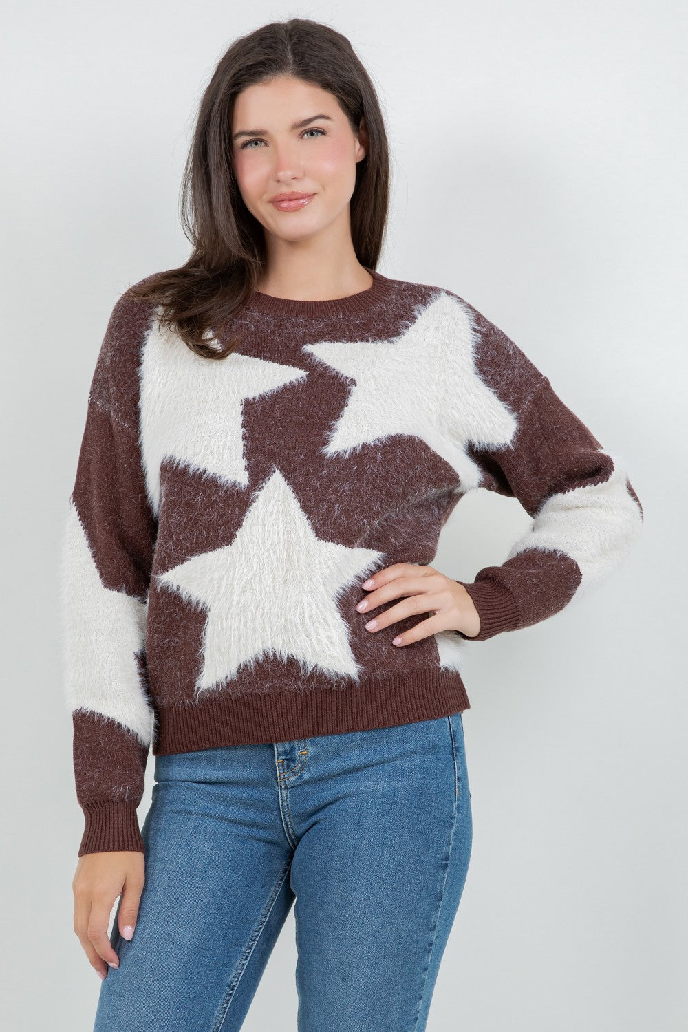 FUZZY STAR SWEATER