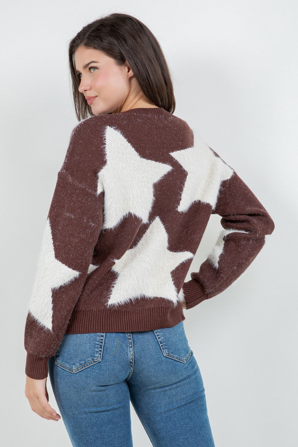 FUZZY STAR SWEATER