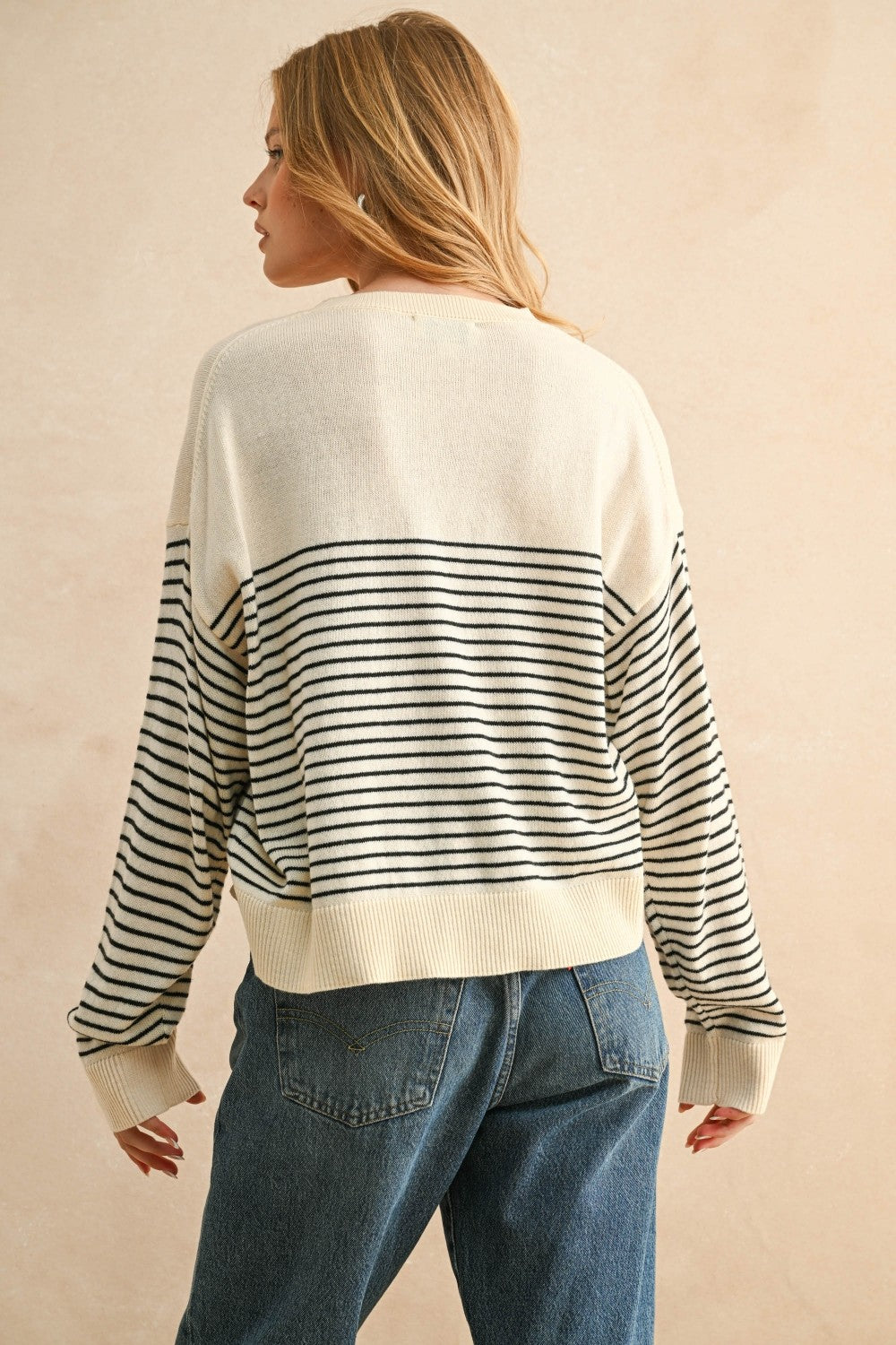 STRIPE SWEATER W/ POCKET