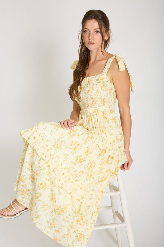 TIE STRAP MIDI DRESS